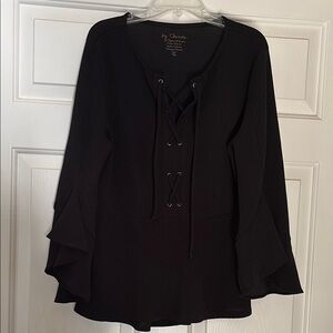 Chico's Black Lace-Up Women's Top